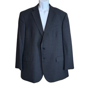Brooks Brothers 346 Mens Blazer Sz 44R Gray Glen Plaid Two Button Stretch Wool‎